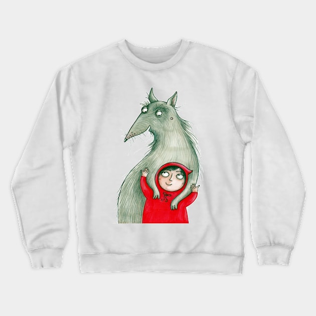 Little Red Riding Hood & the Wolf Crewneck Sweatshirt by JunieMond